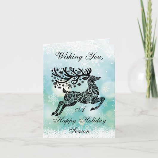 空白のハッピー ホリデー シーズン クリスマス カード (正面)