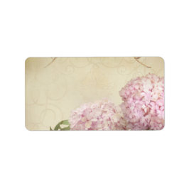 空白のピンクアジサイ結婚ズプリント独自の ラベル