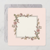 空白のフローラフレーム招待状またはグリーティングカード (正面/裏面)