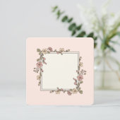 空白のフローラフレーム招待状またはグリーティングカード (スタンド正面)