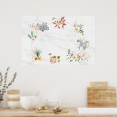 空白のフローラ楕円 ポスター (キッチン)