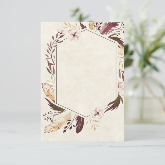 空白のブッジェットボホーフェアーズの結婚式 招待状 (スタンド正面)