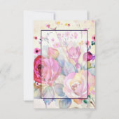 空白のブデットピンク結婚フローラ 招待状 (正面)