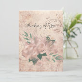 空白のブラック淡い色のピンクサテン考えるフローラ 案内状 (スタンド正面)