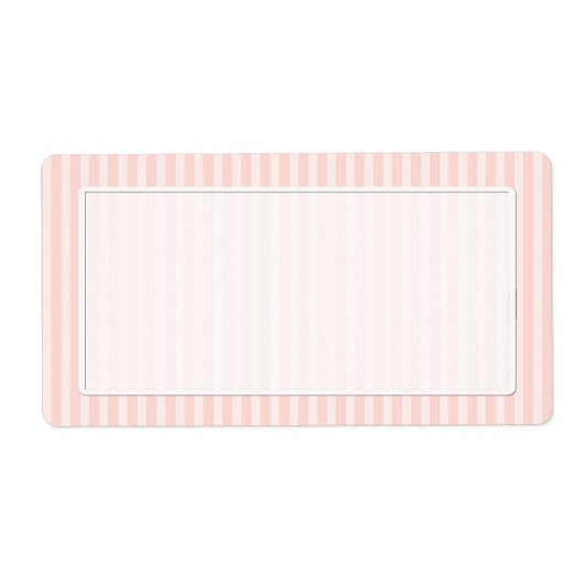 空白のベビーピンクのストライプの出荷ラベル ラベル (正面)