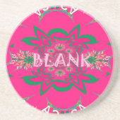 空白のベビー鮮やかなピンクのフローラ紫の色合いモノグラム コースター (正面)