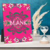 空白のベビー鮮やかなピンクのフローラ紫の色合いモノグラム フォトプラーク (側面)