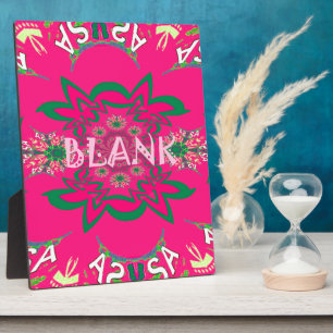 空白のベビー鮮やかなピンクのフローラ紫の色合いモノグラム フォトプラーク