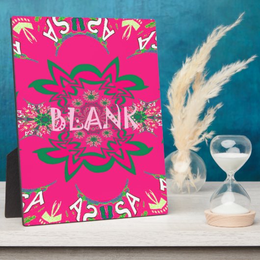 空白のベビー鮮やかなピンクのフローラ紫の色合いモノグラム フォトプラーク (側面)