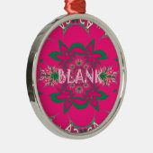 空白のベビー鮮やかなピンクのフローラ紫の色合いモノグラム メタルオーナメント (右)