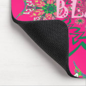 空白のベビー鮮やかなピンクフローラ紫色シェードモノグラム マウスパッド (コーナー)