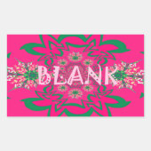 空白のベビー鮮やかなピンクフローラ紫色シェードモノグラム 長方形シール (正面)
