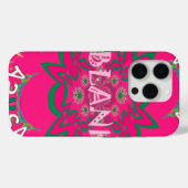 空白のベビー鮮やかなピンクフローラ紫色シェードモノグラム Case-Mate iPhoneケース (裏面 (横))