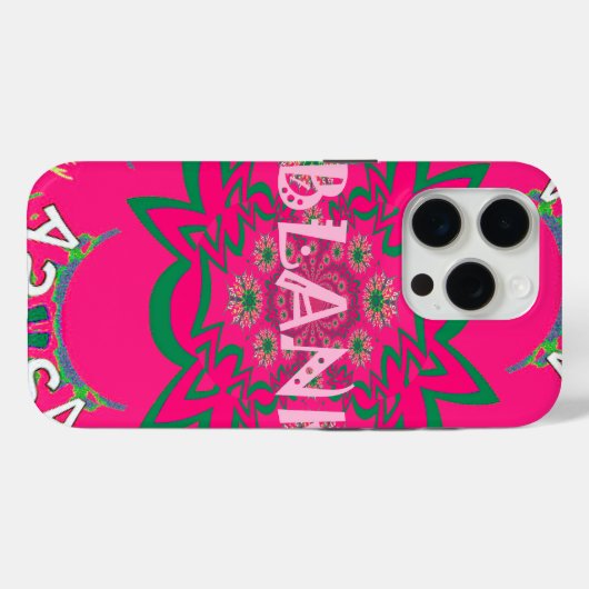 空白のベビー鮮やかなピンクフローラ紫色シェードモノグラム Case-Mate iPhoneケース (裏面 (横))