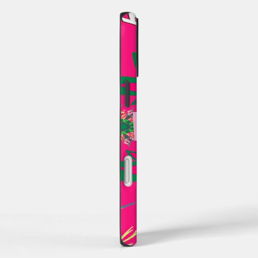 空白のベビー鮮やかなピンクフローラ紫色シェードモノグラム Case-Mate iPhoneケース (裏面 / 右)