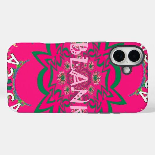 空白のベビー鮮やかなピンクフローラ紫色シェードモノグラム Case-Mate iPhoneケース (裏面 (横))