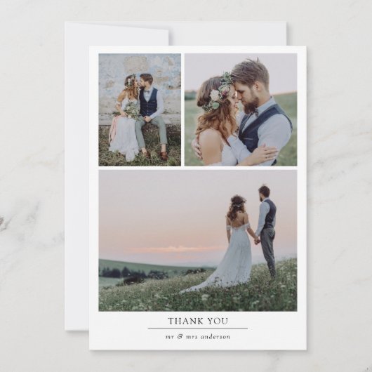 空白のメッセーパーソナライズされたジの写真結婚用 サンキューカード (正面)