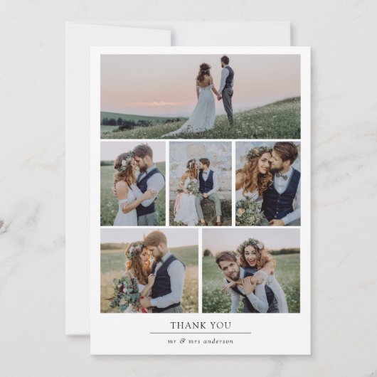 空白のメッセーパーソナライズされたジの写真結婚用 サンキューカード (正面)