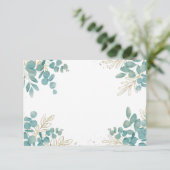 空白のユーカリの葉 水彩 招待状 (スタンド正面)