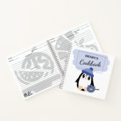 空白のレシピの書本（かわいい青ペンギン） ノートブック (内部)