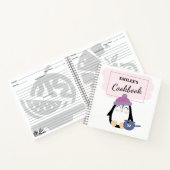空白のレシピの書本(可愛いピンク色のペンギン) ノートブック (内部)