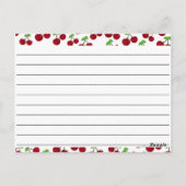 空白のレシピカード：さくらんぼ ポストカード (裏面)