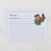 空白のレシピカード:バタフライ&フラワーポストカード ポストカード (正面/裏面)