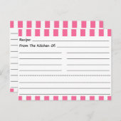 空白のレシピカード：ピンクと白のストライプ ポストカード (正面/裏面)