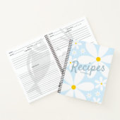 空白のレシピ |エレガントデイジーの花(青) ノートブック (内部)