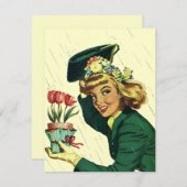 空白のレトロシャワーパーティーベビー又はブライダル招待状 招待状 (正面/裏面)