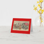 空白のヴィンテージ回路イラストレーション付きノートカード カード (黄色い花)