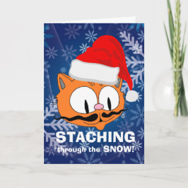 空白の中 – 雪の中を歩く！ユーモアのある カード