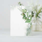 空白の予算で楽しむ水彩グリーンのウェディング 招待状 (スタンド正面)