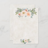 空白の予算にぴったりな、優しいピンクとグリーンの花柄のウェディングスタイル 招待状 (正面/裏面)