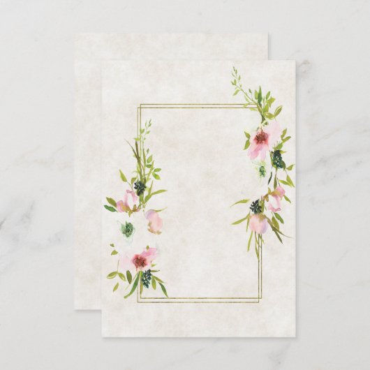 空白の予算にぴったりな、優しいピンクと白の花のウェディングデザイン 招待状 (正面/裏面)