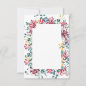 空白の予算に鮮やかな花のウェディングを 招待状 (正面)