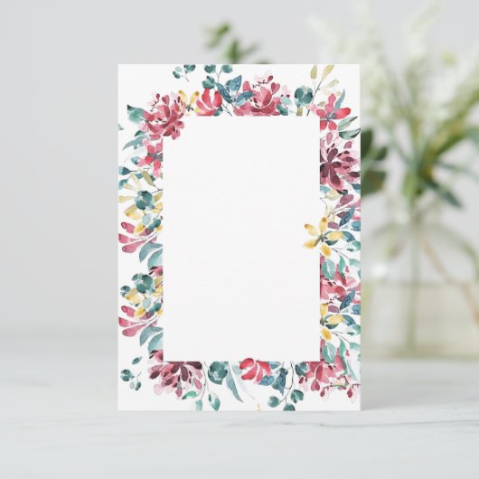 空白の予算に鮮やかな花のウェディングを 招待状 (スタンド正面)