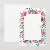 空白の予算に鮮やかな花のウェディングを 招待状 (正面/裏面)