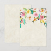 空白の予算のかわいいパステルカラーの花のウェディング 招待状 (正面/裏面)