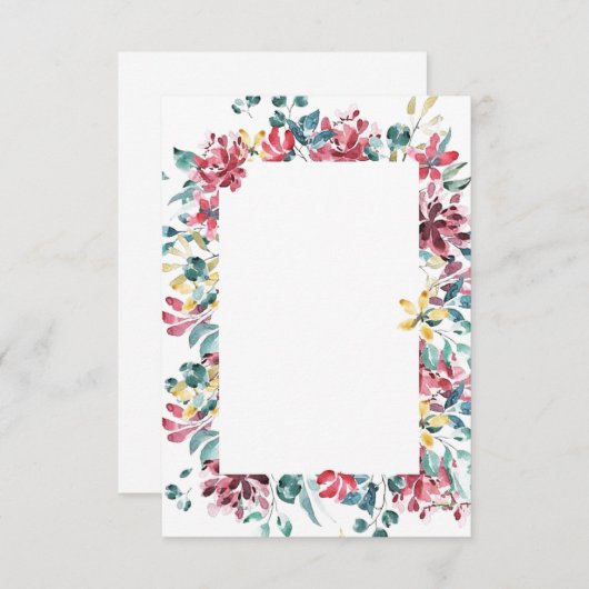 空白の予算の明るいフローラ結婚 招待状 (正面/裏面)