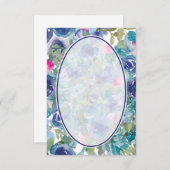 空白の予算の青フローラの背景結婚 招待状 (正面/裏面)