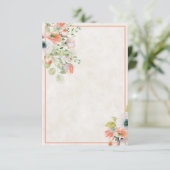 空白の予算はピンクとブルーのフローラの結婚Invita 招待状 (スタンド正面)