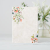 空白の予算はピンクとブルーのフローラ結婚 招待状 (スタンド正面)