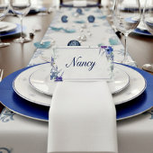 空白の予算は紫と青のフローラ結婚 プレイスカード