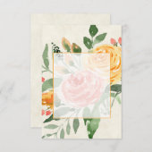 空白の予算エレガントオレンジフローラ結婚ズ 招待状 (正面/裏面)