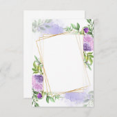 空白の予算エレガントパープルフローラ 招待状 (正面/裏面)