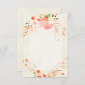 空白の予算オレンジフローラ結婚 招待状 (正面/裏面)