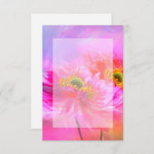 空白の予算ピンクのフローラファンタジー結婚 招待状 (正面/裏面)