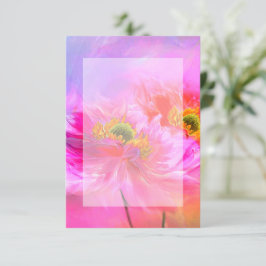 空白の予算ピンクのフローラファンタジー結婚 招待状