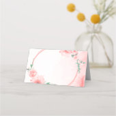 空白の予算ピンクフローラ結婚ズ プレイスカード (裏面)